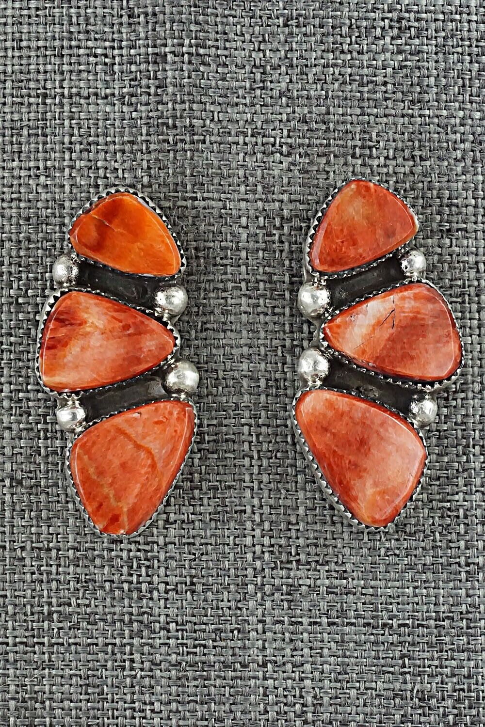 Spiny Oyster & Sterling Silver Earrings - Selina Warner