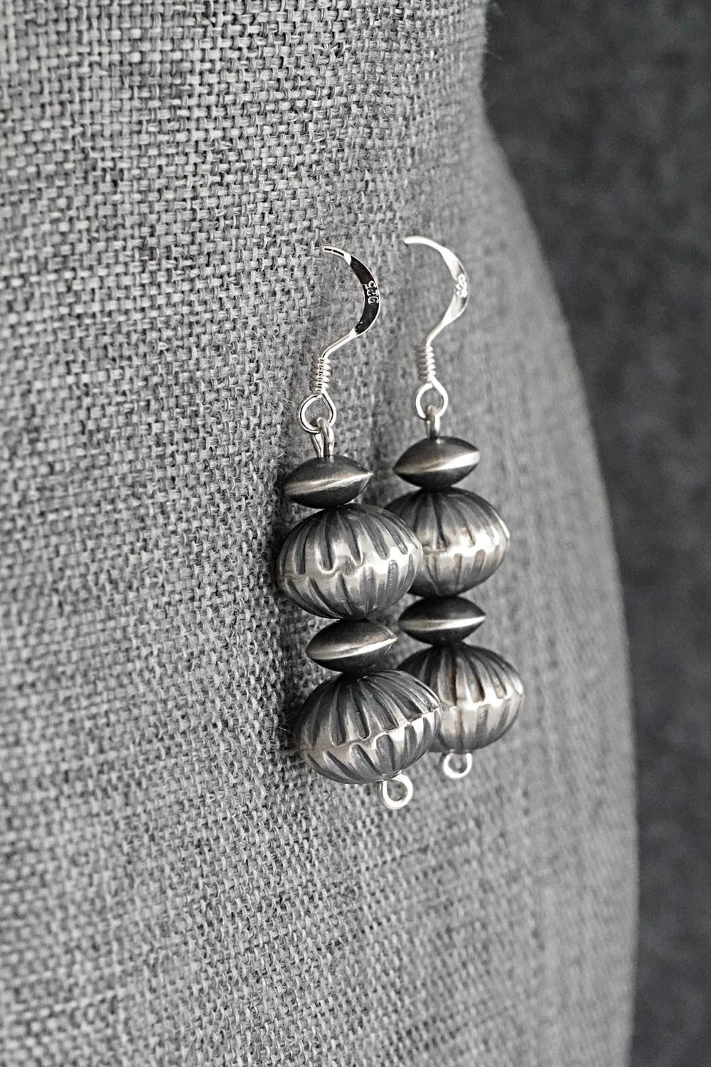 Sterling Silver Navajo Pearl Earrings - Preston Haley