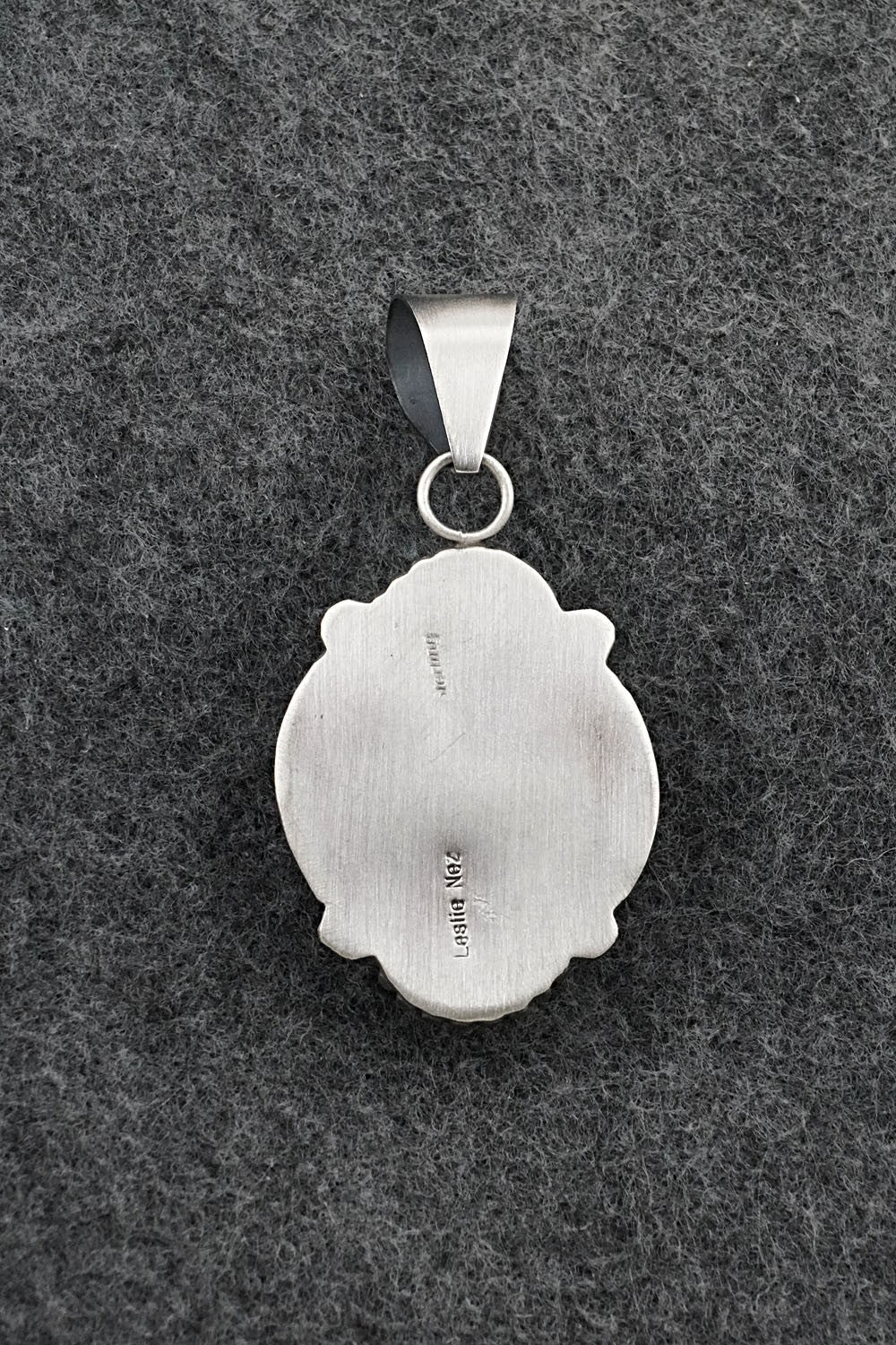 Turquoise and Sterling Silver Pendant - Leslie Nez