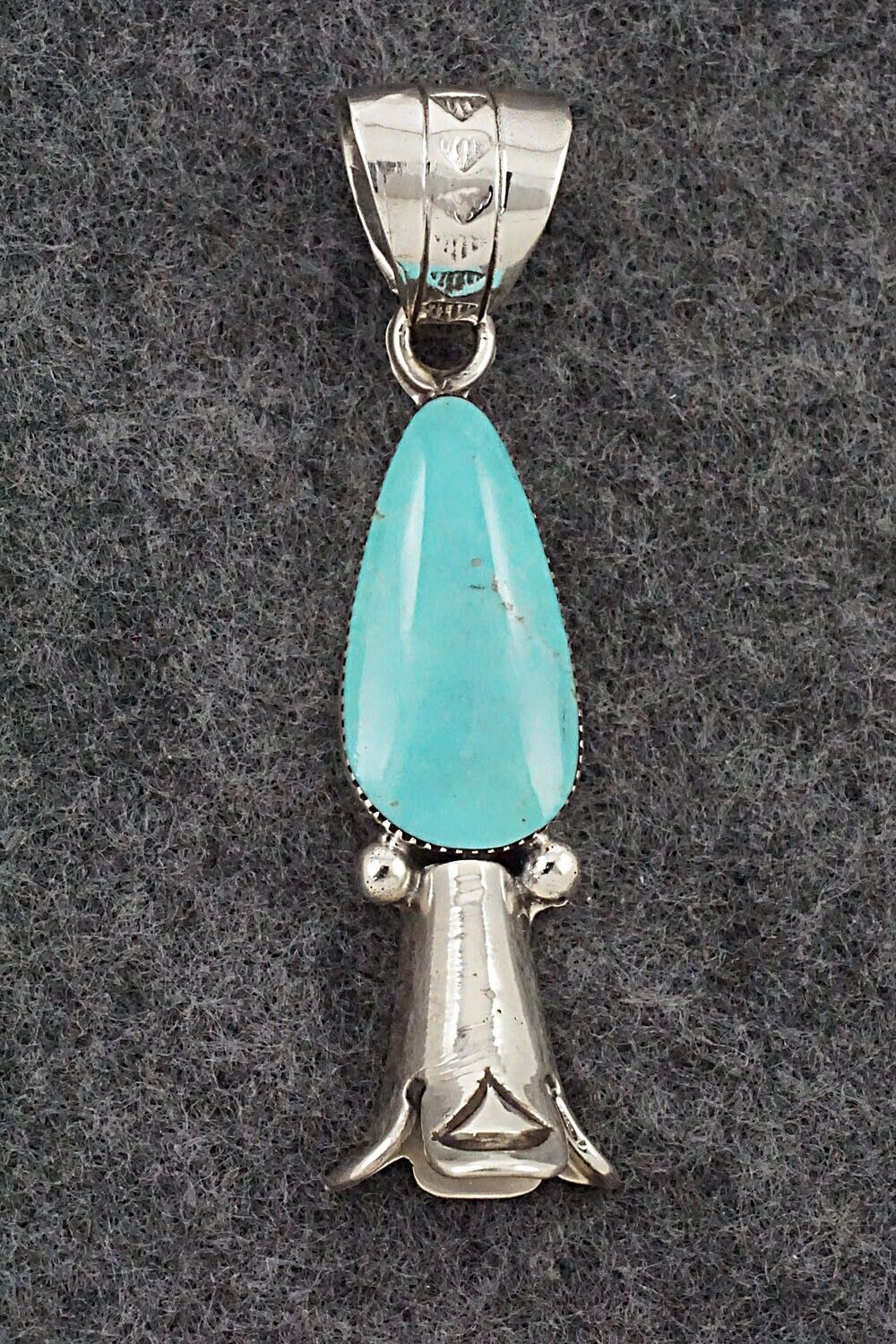 Turquoise & Sterling Silver Blossom Pendant - Dorothy Lee