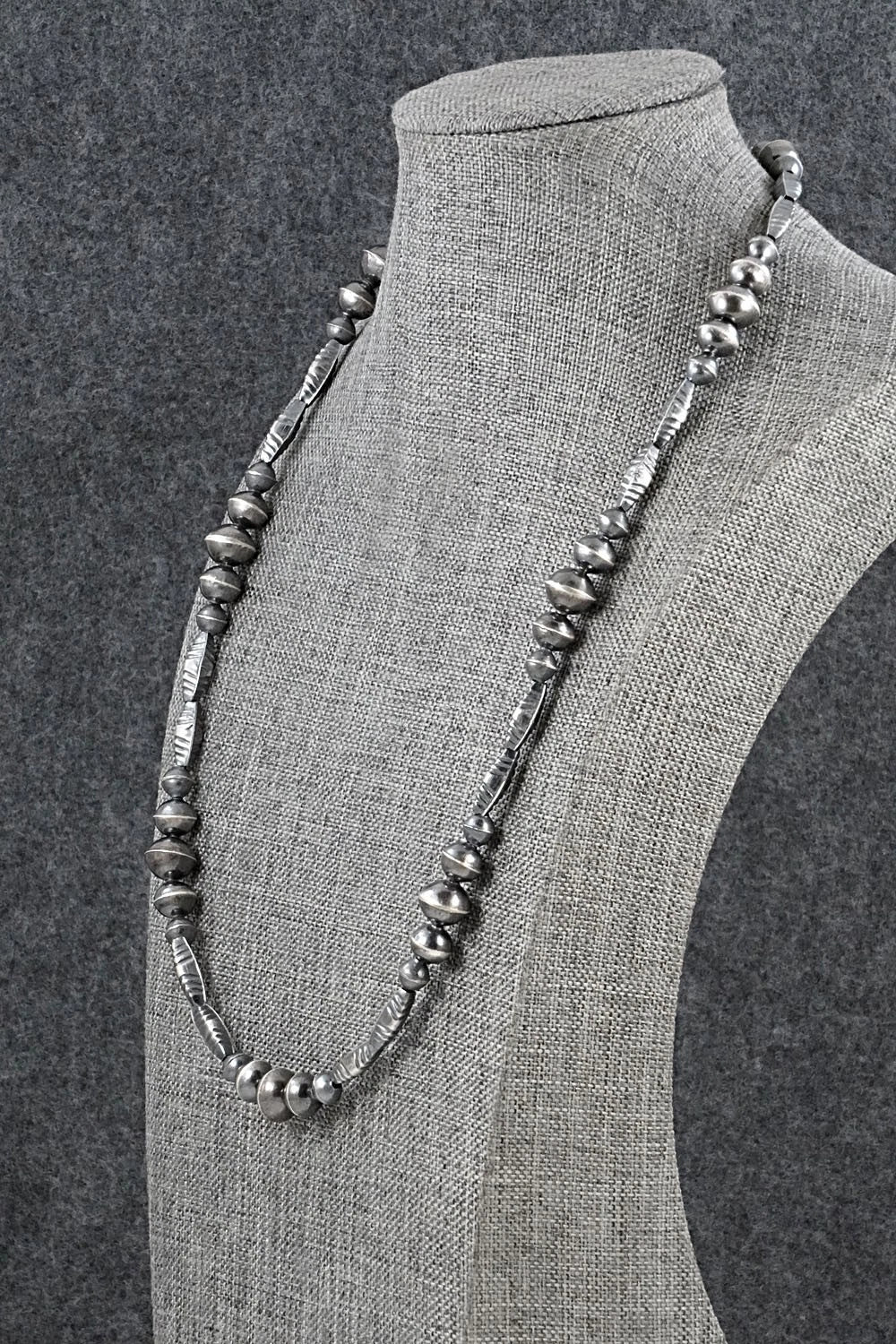 Sterling Silver Navajo Pearl Necklace 22" - Vintage