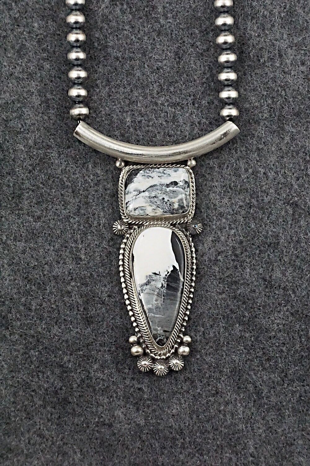 White Buffalo & Sterling Silver Necklace - Tom Lewis