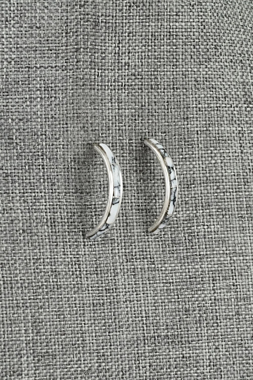 White Buffalo & Sterling Silver Earrings - Nathaniel Johnson