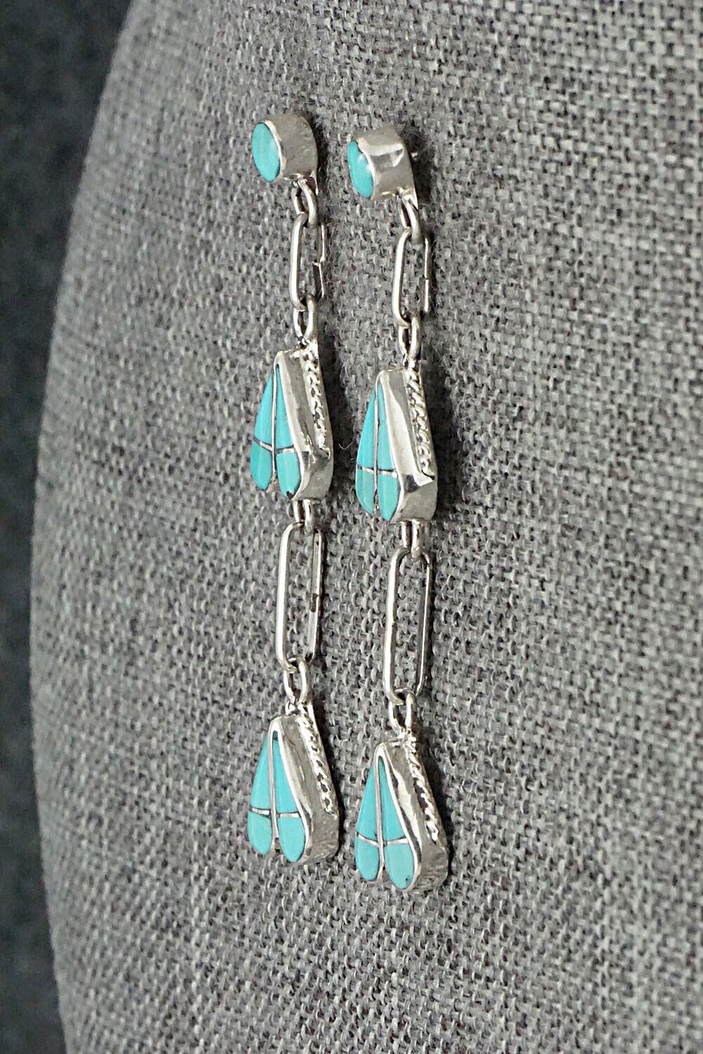 Turquoise and Sterling Silver Earrings - Velda Nastacio