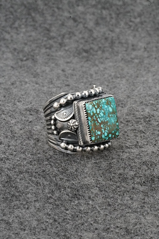 Turquoise & Sterling Silver Ring - Delbert Gordon - Size 9.5