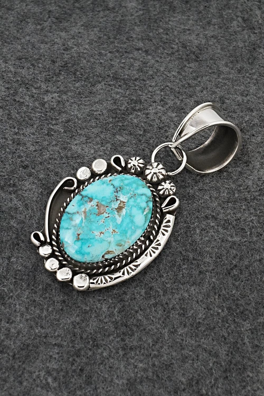 Turquoise & Sterling Silver Pendant - Phil Nez