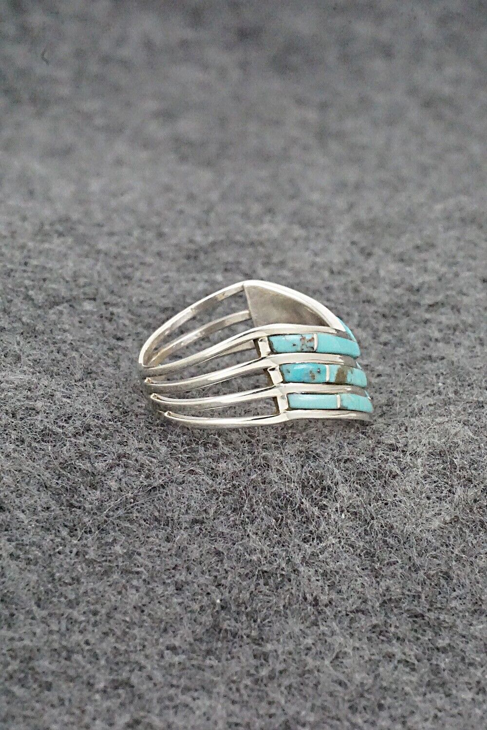 Turquoise & Sterling Silver Ring - Andrew Enrico - Size 7.5