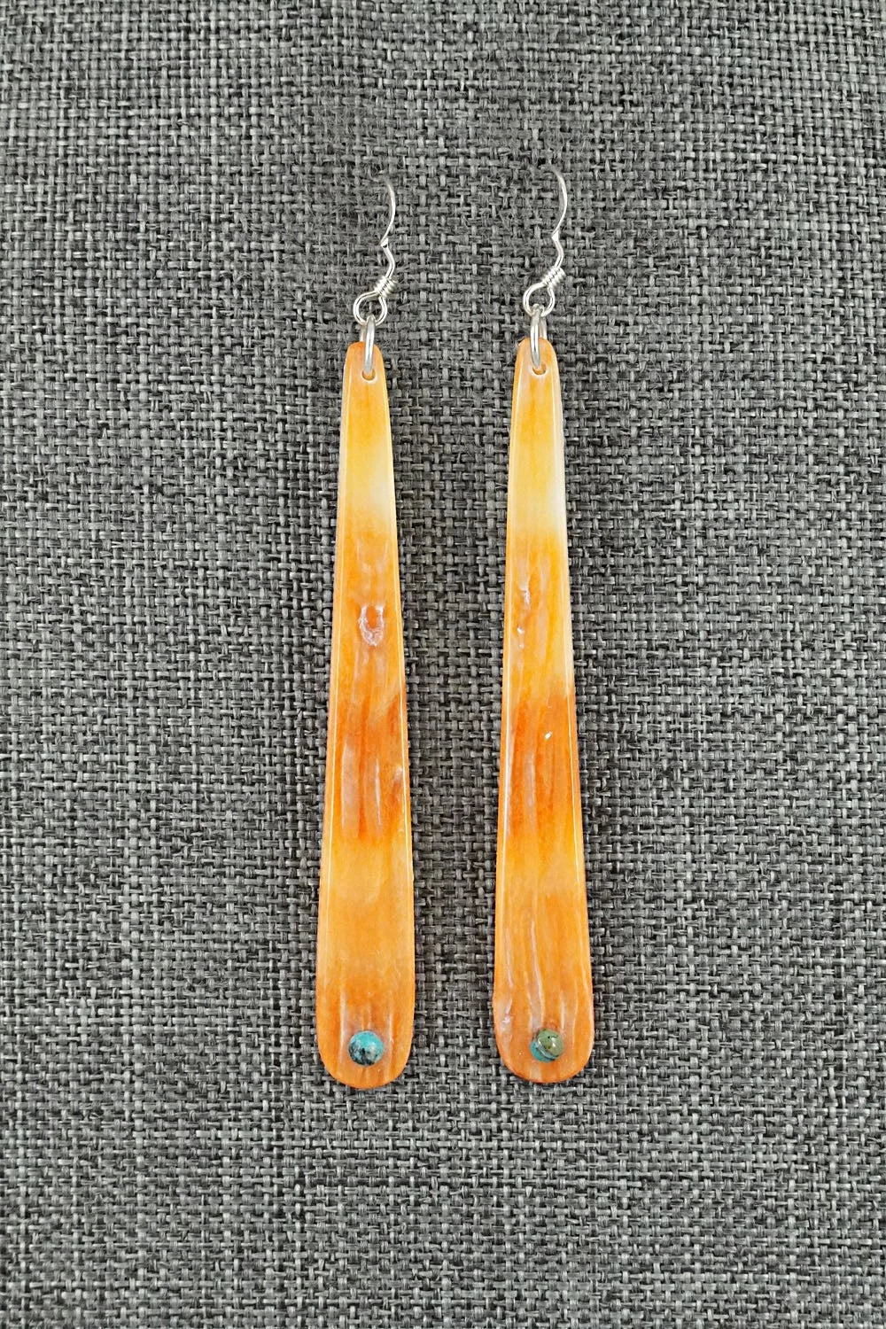 Spiny Oyster, Turquoise & Sterling Silver Earrings - Jesus Espino