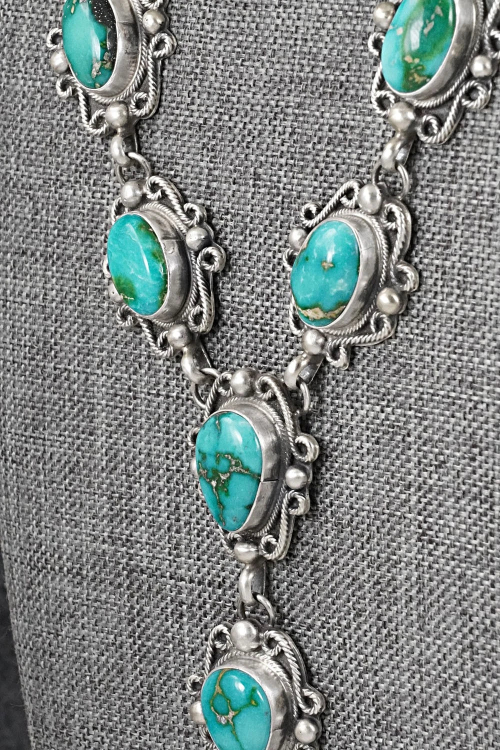 Turquoise & Sterling Silver Necklace and Earrings Set - Kathleen Livingston
