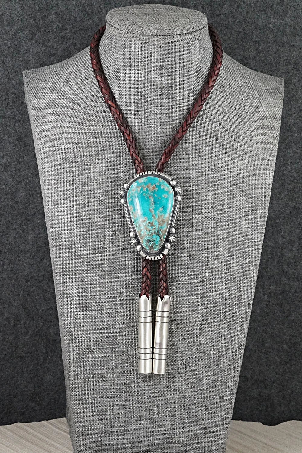 Turquoise & Sterling Silver Bolo Tie - Bob Becenti
