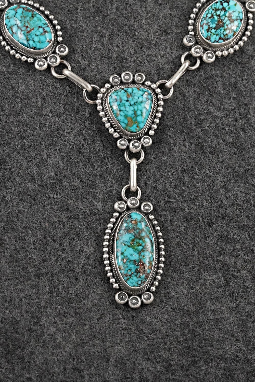 Turquoise & Sterling Silver Necklace and Earrings Set - Mark Yazzie