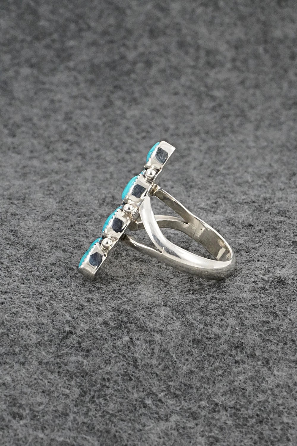 Turquoise & Sterling Silver Ring - Loretta Delgarito - Size 9