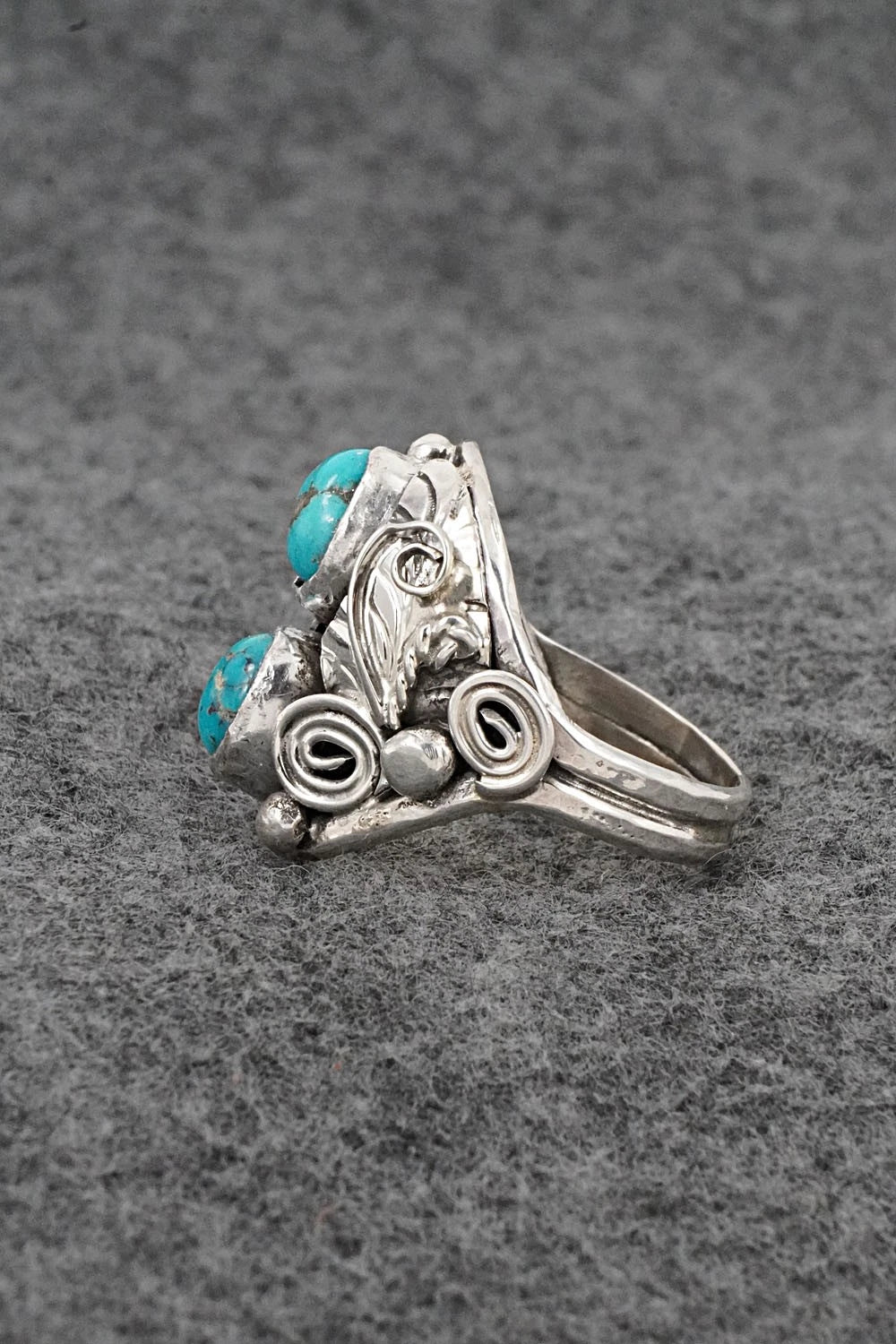 Turquoise & Sterling Silver Ring - Lauren Brown - Size 11.5