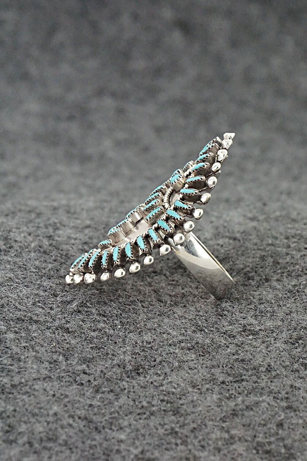 Turquoise & Sterling Silver Ring - Vincent Johnson - Size 7.75