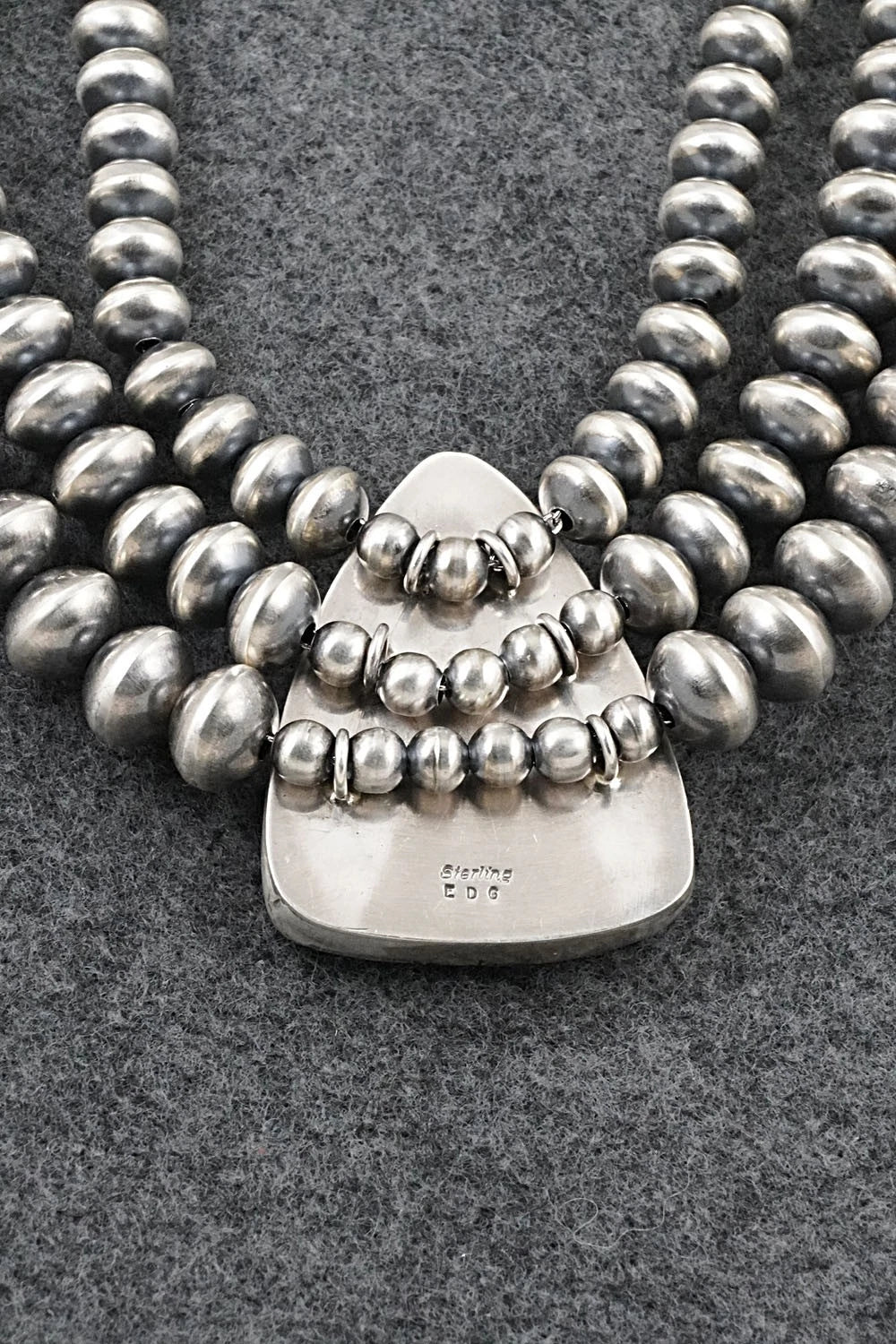 White Buffalo & Sterling Silver Navajo Pearl Necklace - Gruber & Halwood