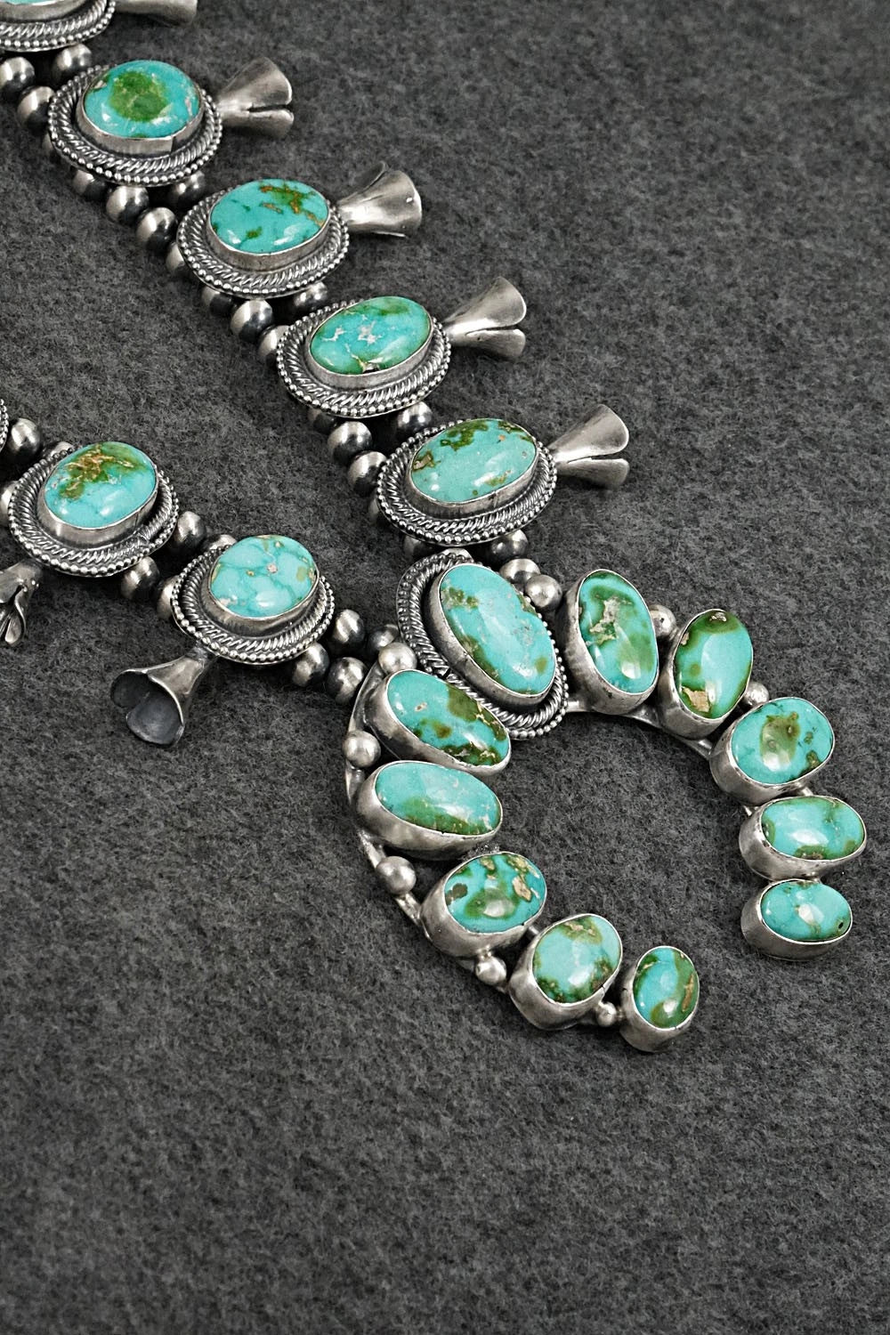 Turquoise & Sterling Silver Squash Blossom Set - Bobby Johnson
