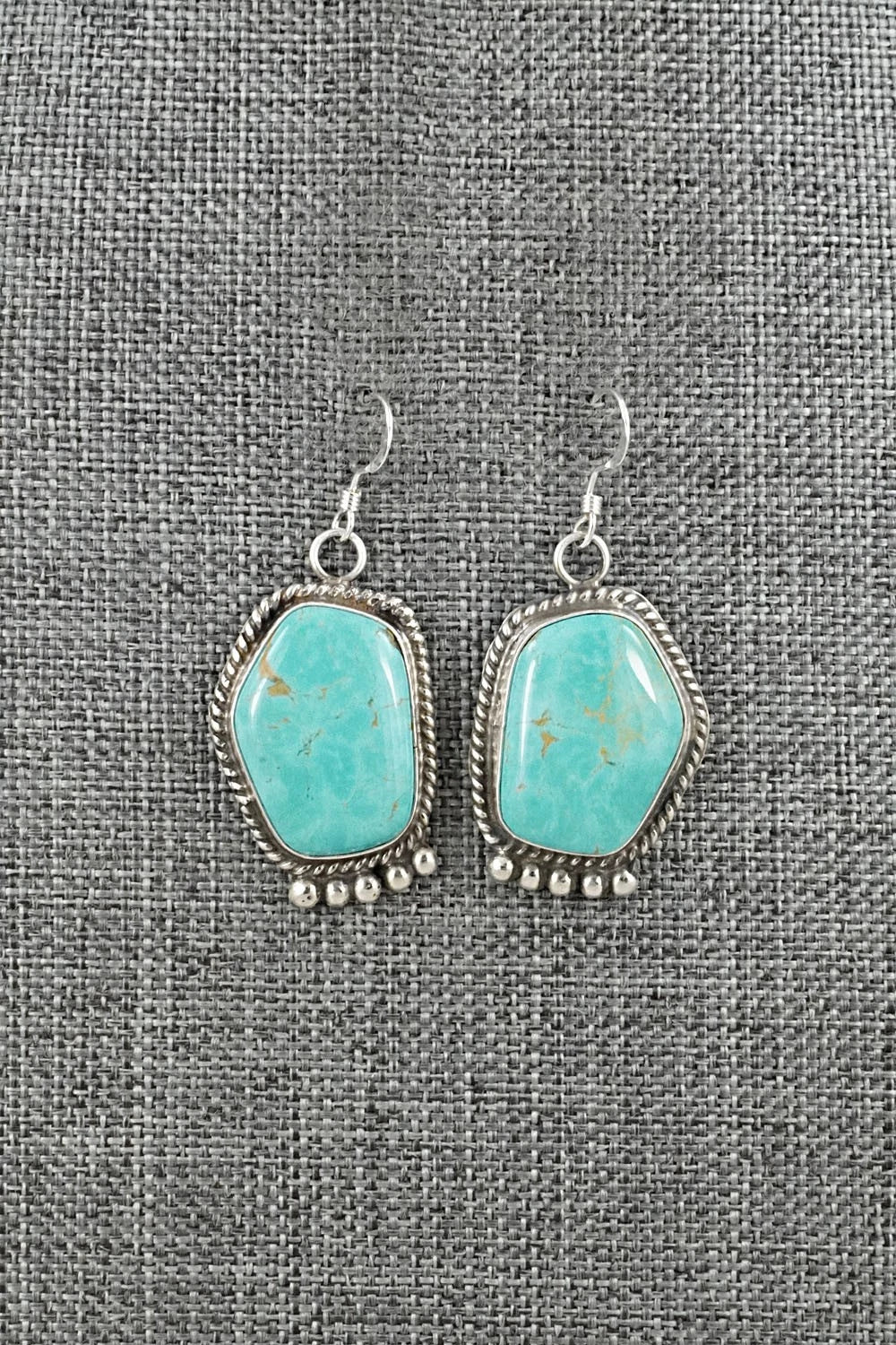 Turquoise & Sterling Silver Earrings - Leona Delgarito
