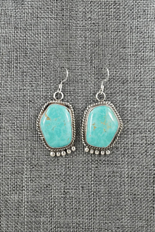 Turquoise & Sterling Silver Earrings - Leona Delgarito