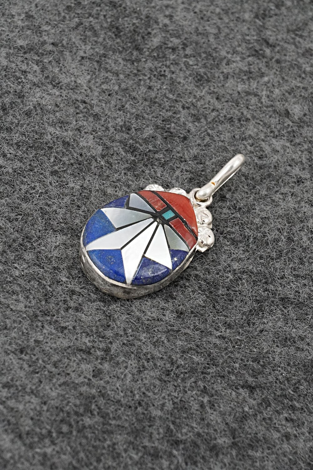 Multi Stone & Sterling Silver Inlay Pendant - Ola Eriacho