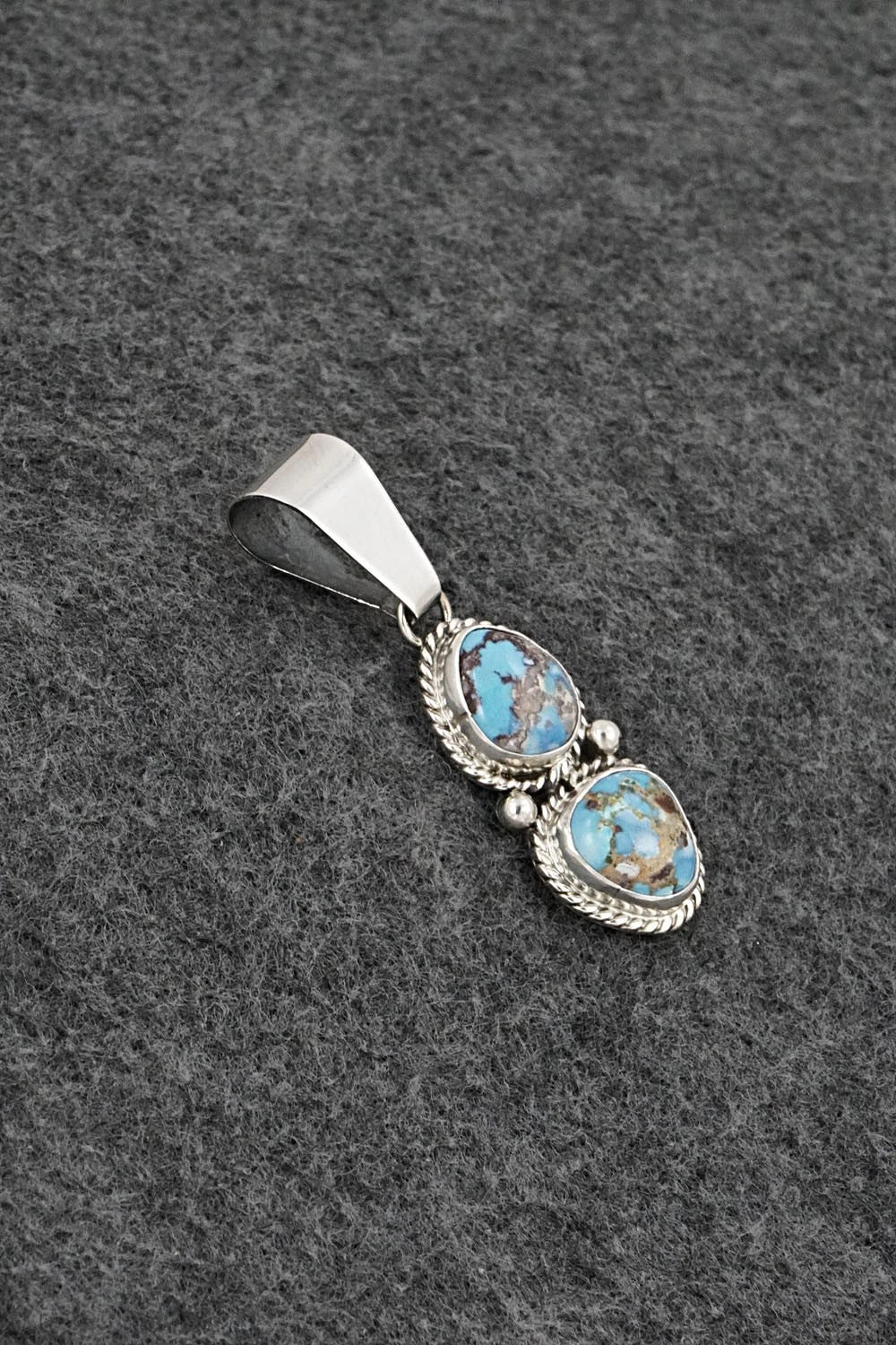 Turquoise & Sterling Silver Pendant - Eugene Gruber