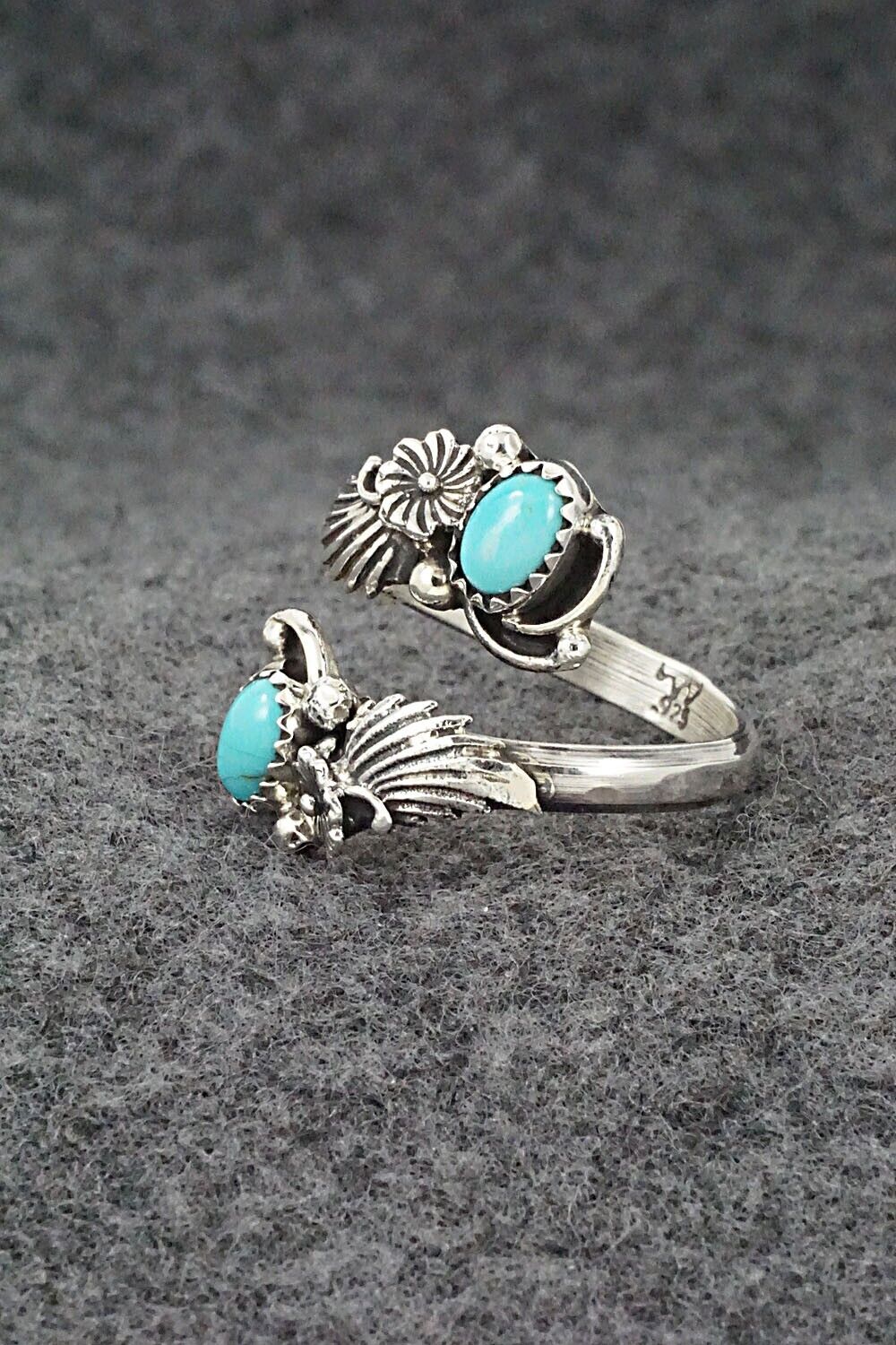 Turquoise & Sterling Silver Ring - Etta Belin - Size 9