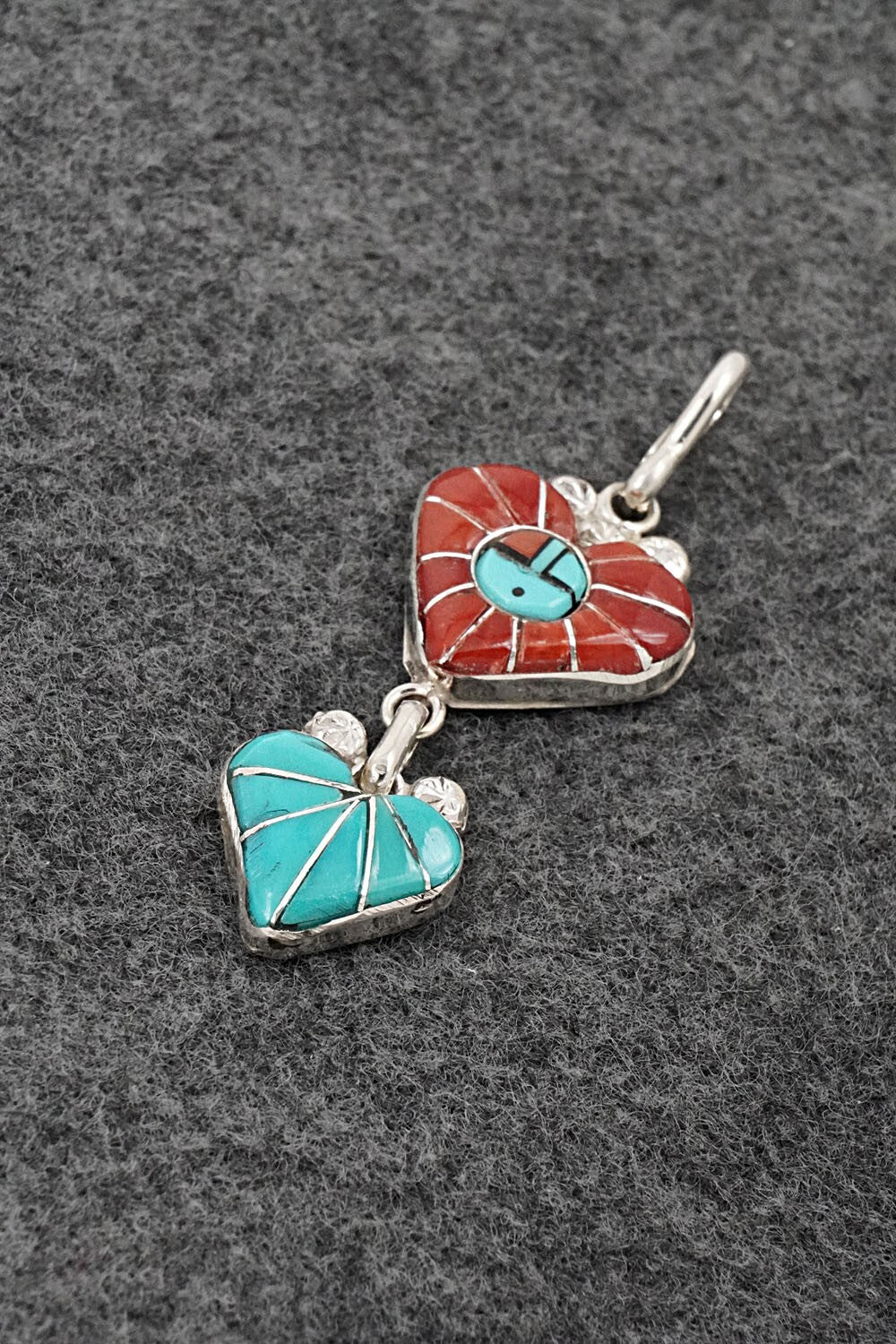 Multi-Stone & Sterling Silver Inlay Pendant - Ola Eriacho