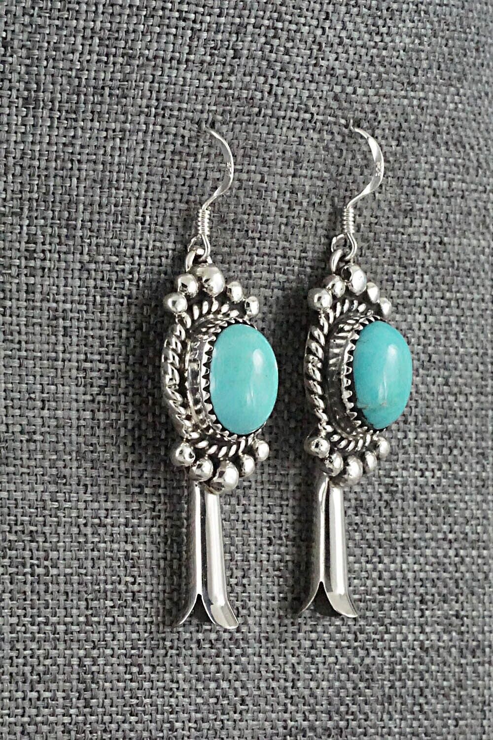 Turquoise & Sterling Silver Earrings - Vernon Johnson