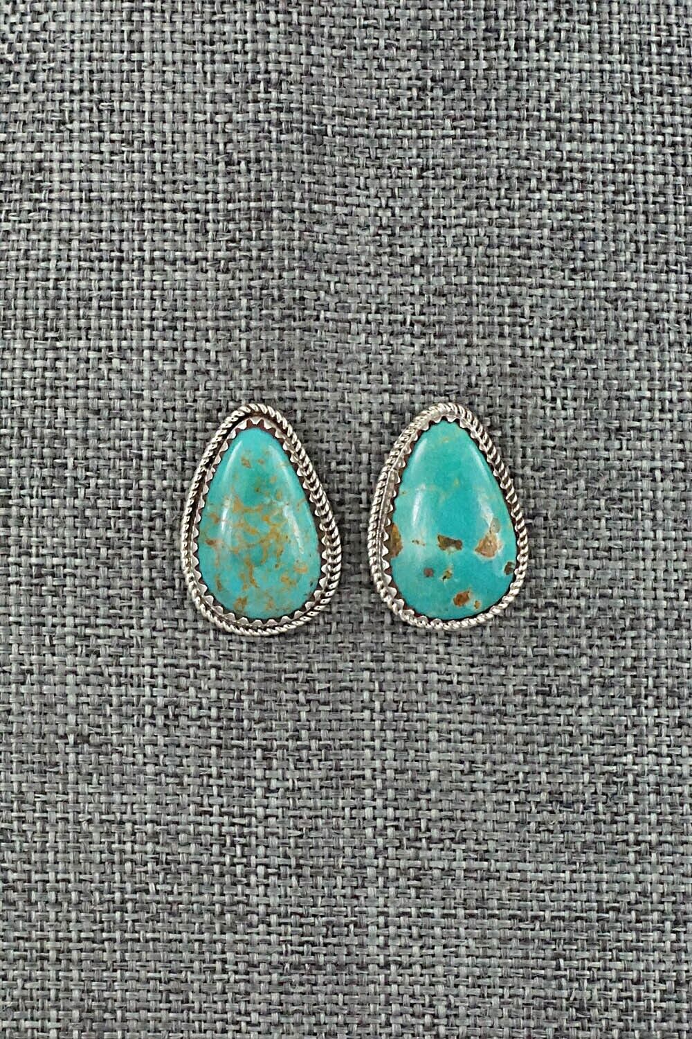 Turquoise & Sterling Silver Earrings - Ernest Hawthorne