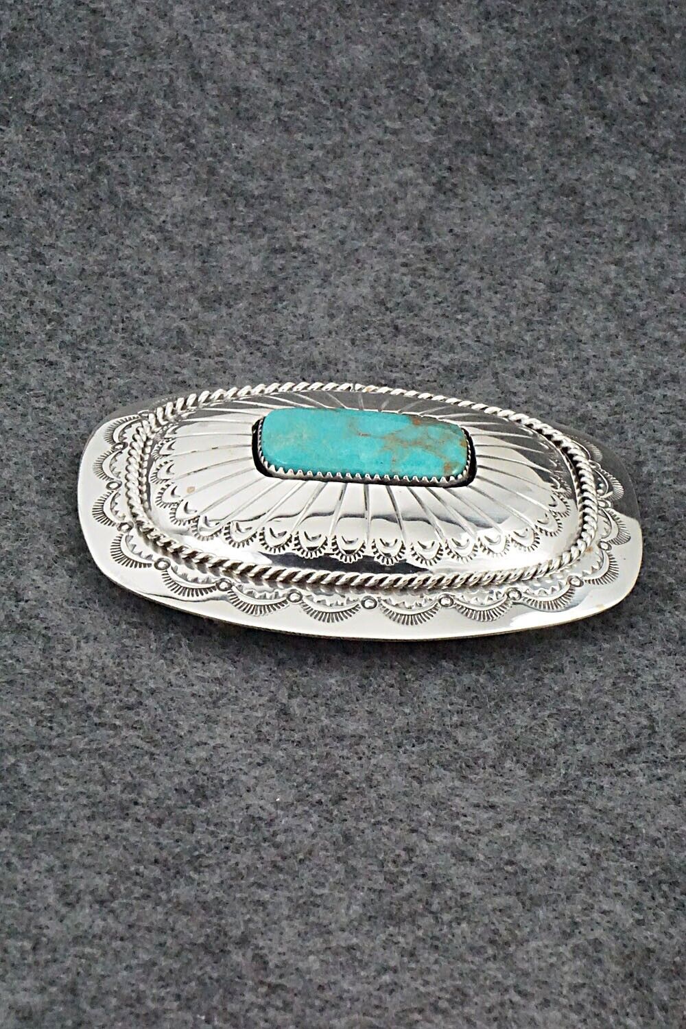 Turquoise & Sterling Silver Belt Buckle - Wilbert Muskett Sr.