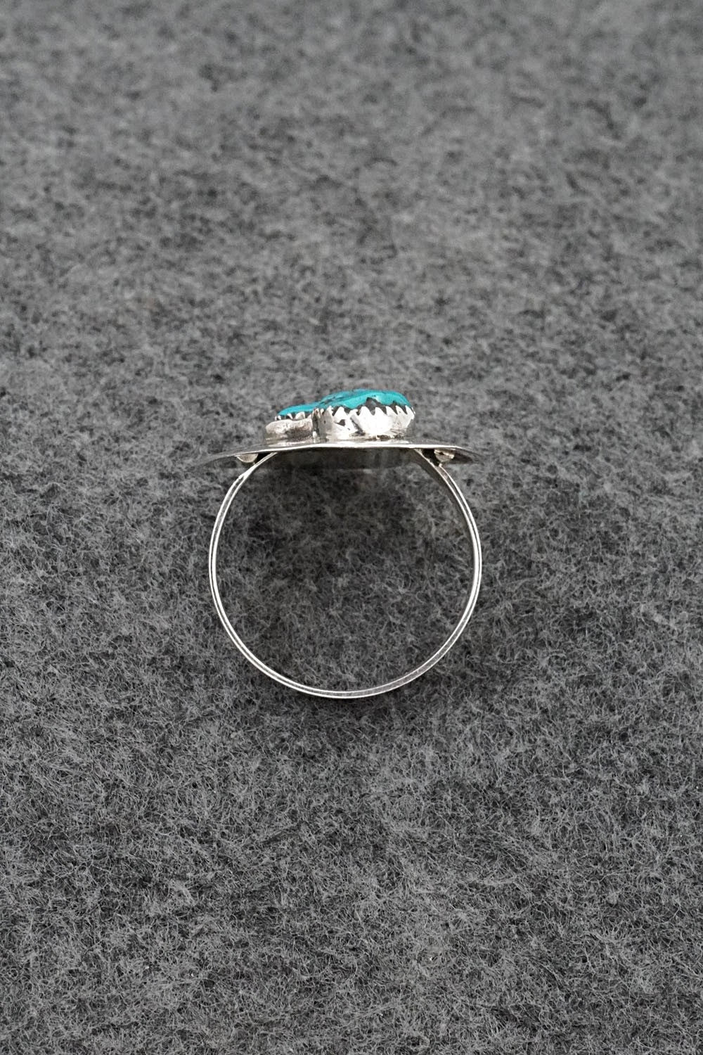Turquoise & Sterling Silver Ring - Priscilla Reeder - Size 7.5
