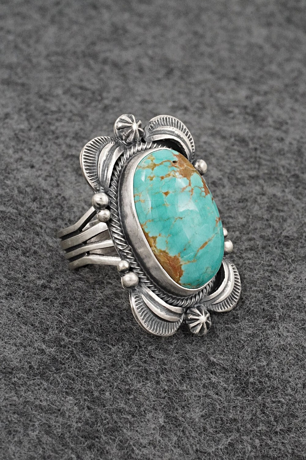 Turquoise & Sterling Silver Ring - Randy Billy - Size 7