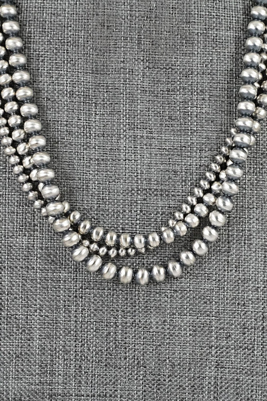 Sterling Silver Navajo Pearl Necklace 20" - Bryannen Halwood