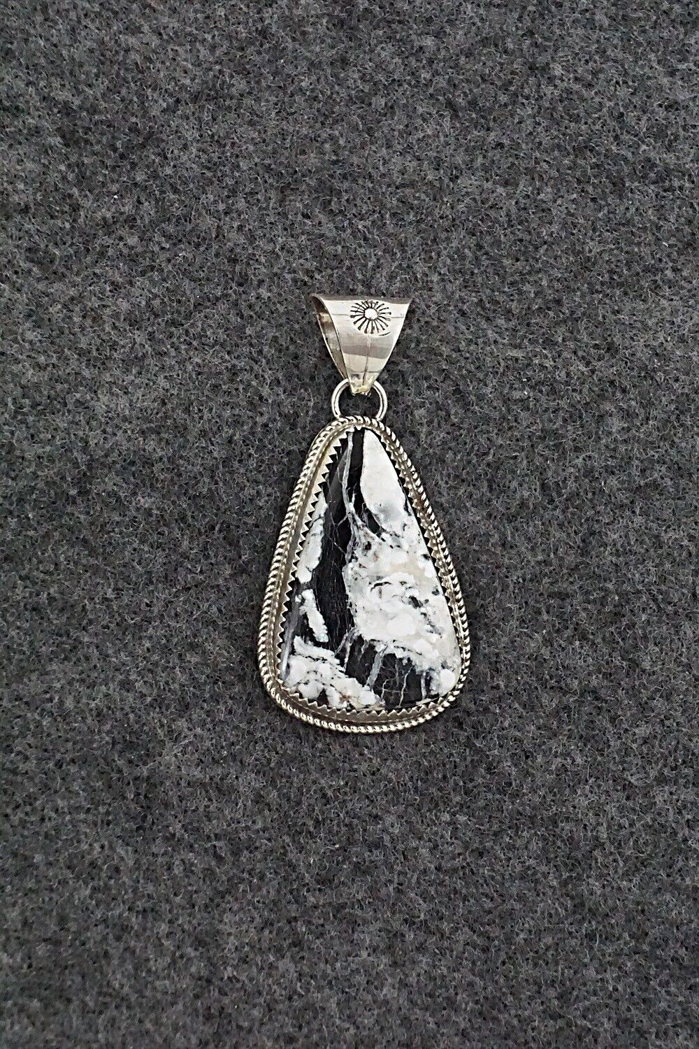 White Buffalo & Sterling Silver Pendant - Ernest Hawthorne
