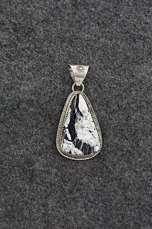 White Buffalo & Sterling Silver Pendant - Ernest Hawthorne