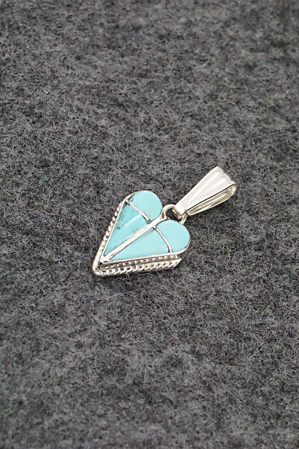 Turquoise and Sterling Silver Pendant - Velda Nastacio
