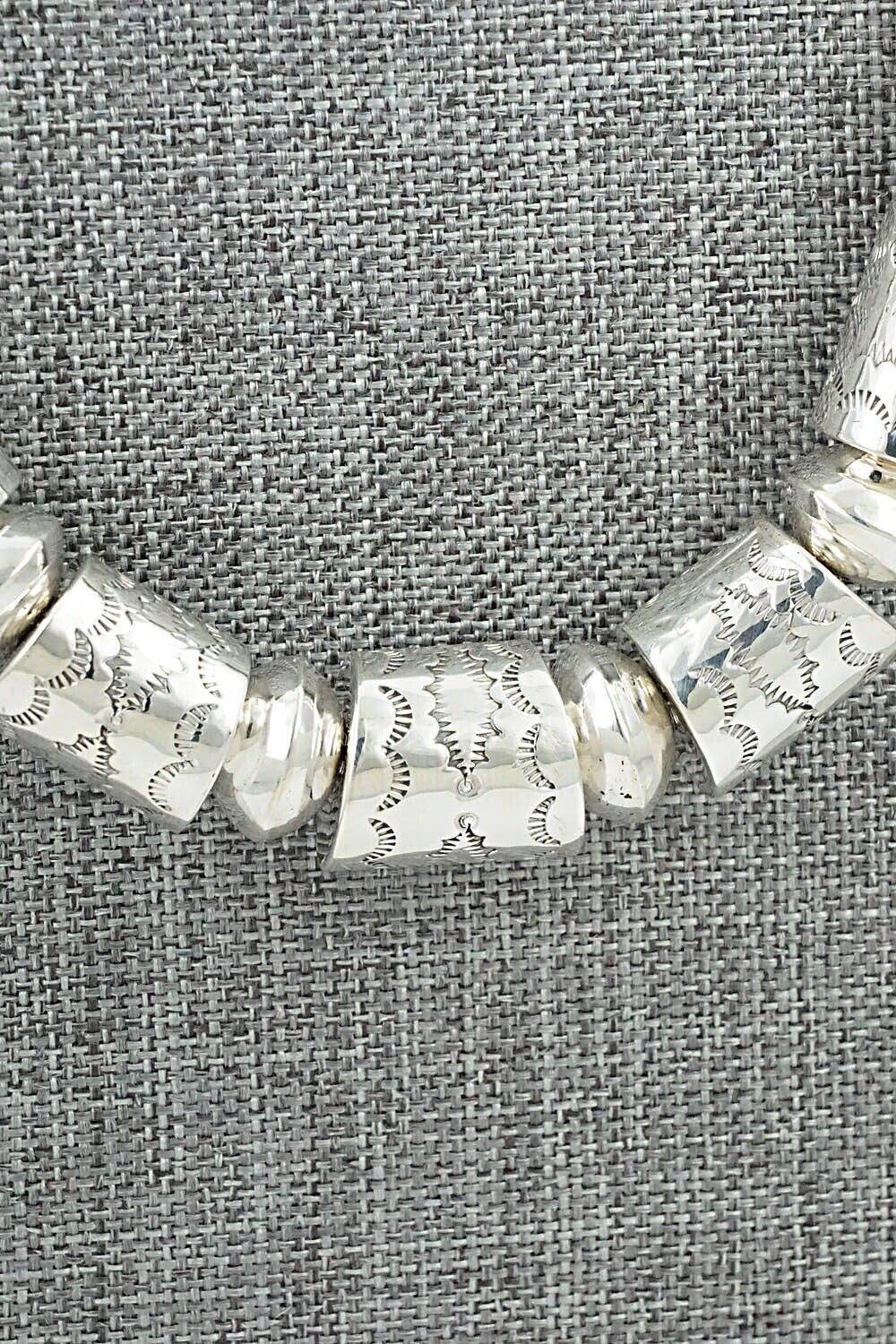 Sterling Silver Navajo Pearl Necklace 29" - Jeffery Castillo