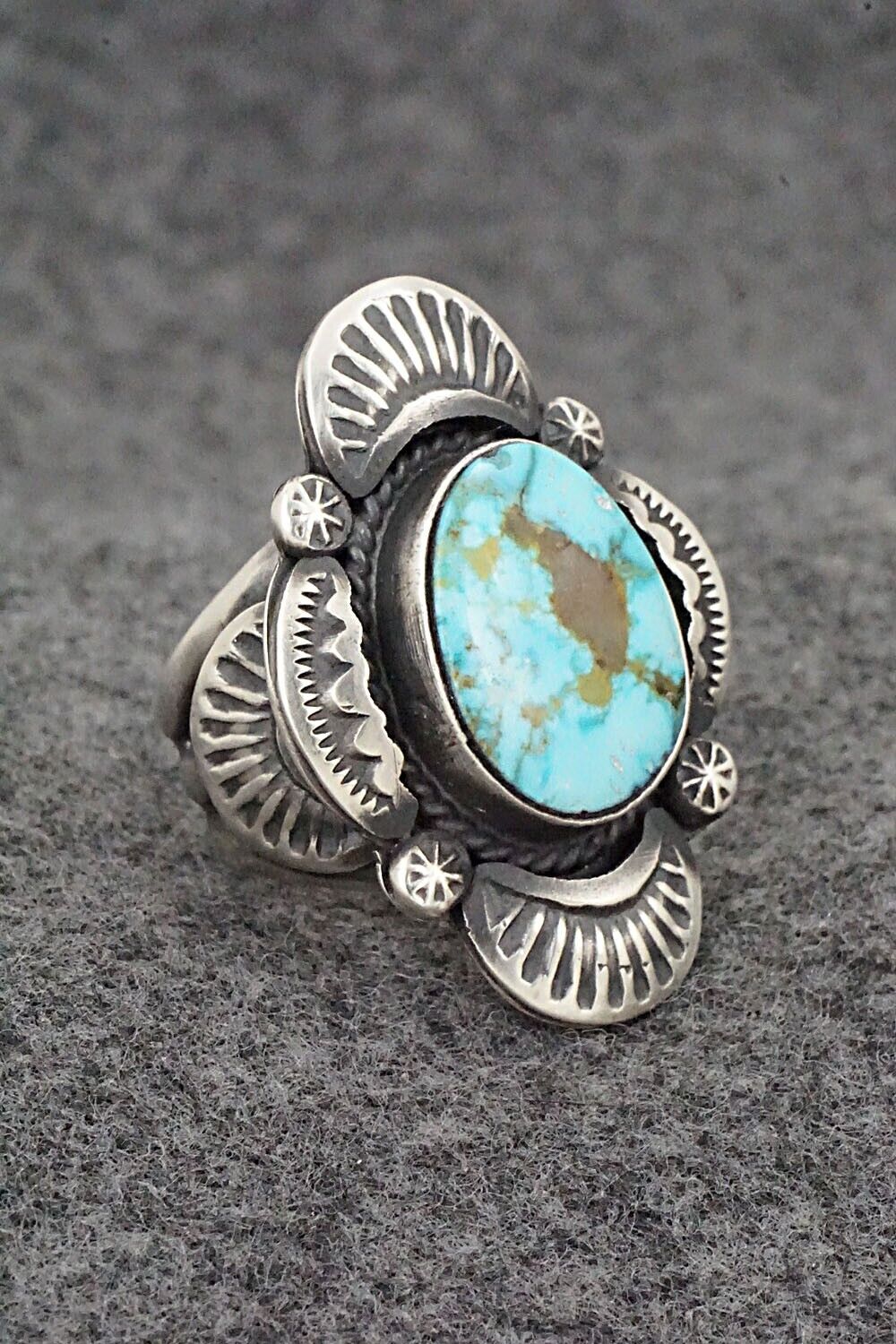 Turquoise & Sterling Silver Ring - Gilbert Tom - Size 7
