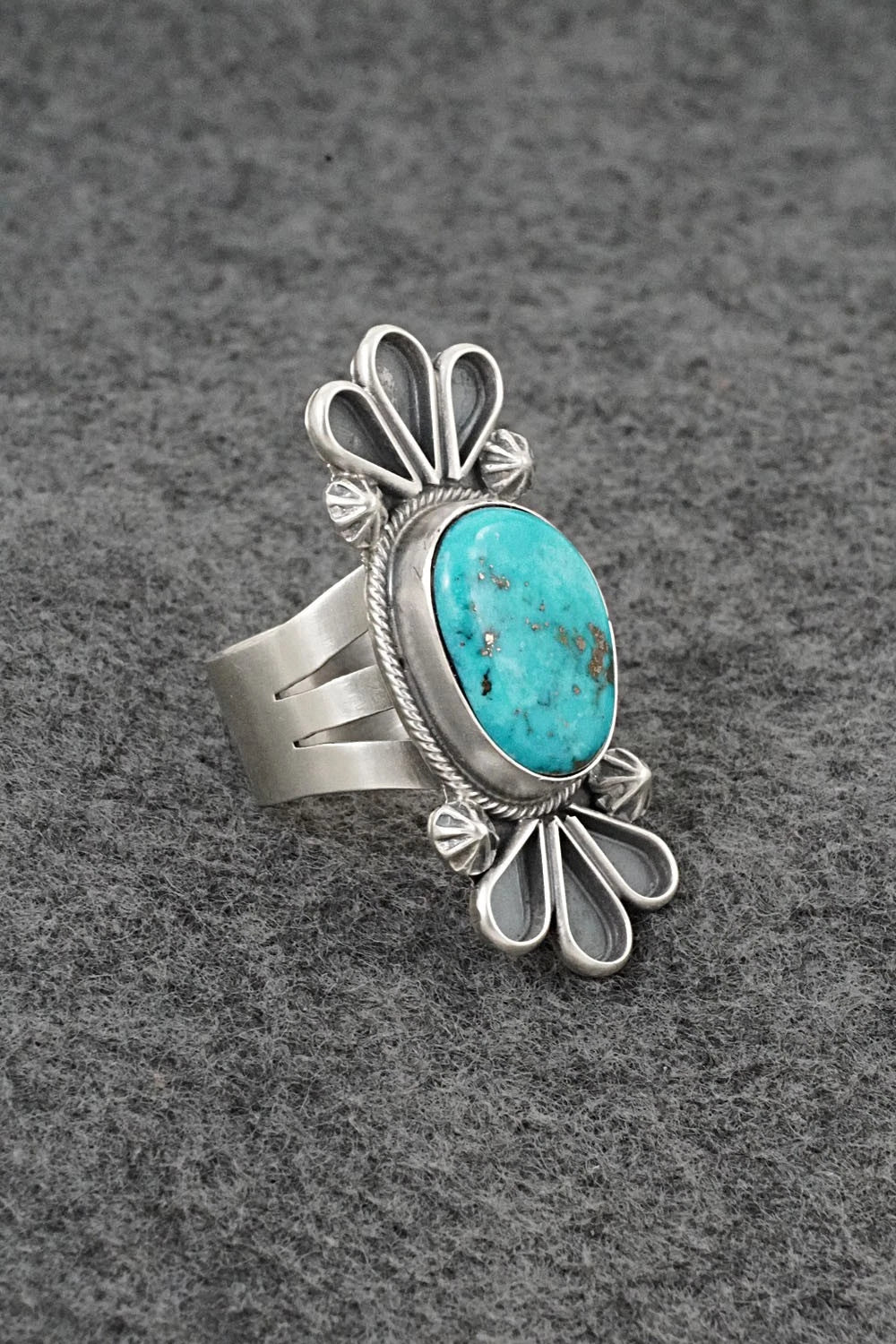 Turquoise & Sterling Silver Ring - Darrin Livingston - Size 8