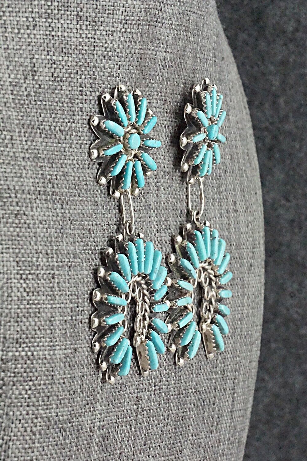 Turquoise & Sterling Silver Earrings - Charlie John