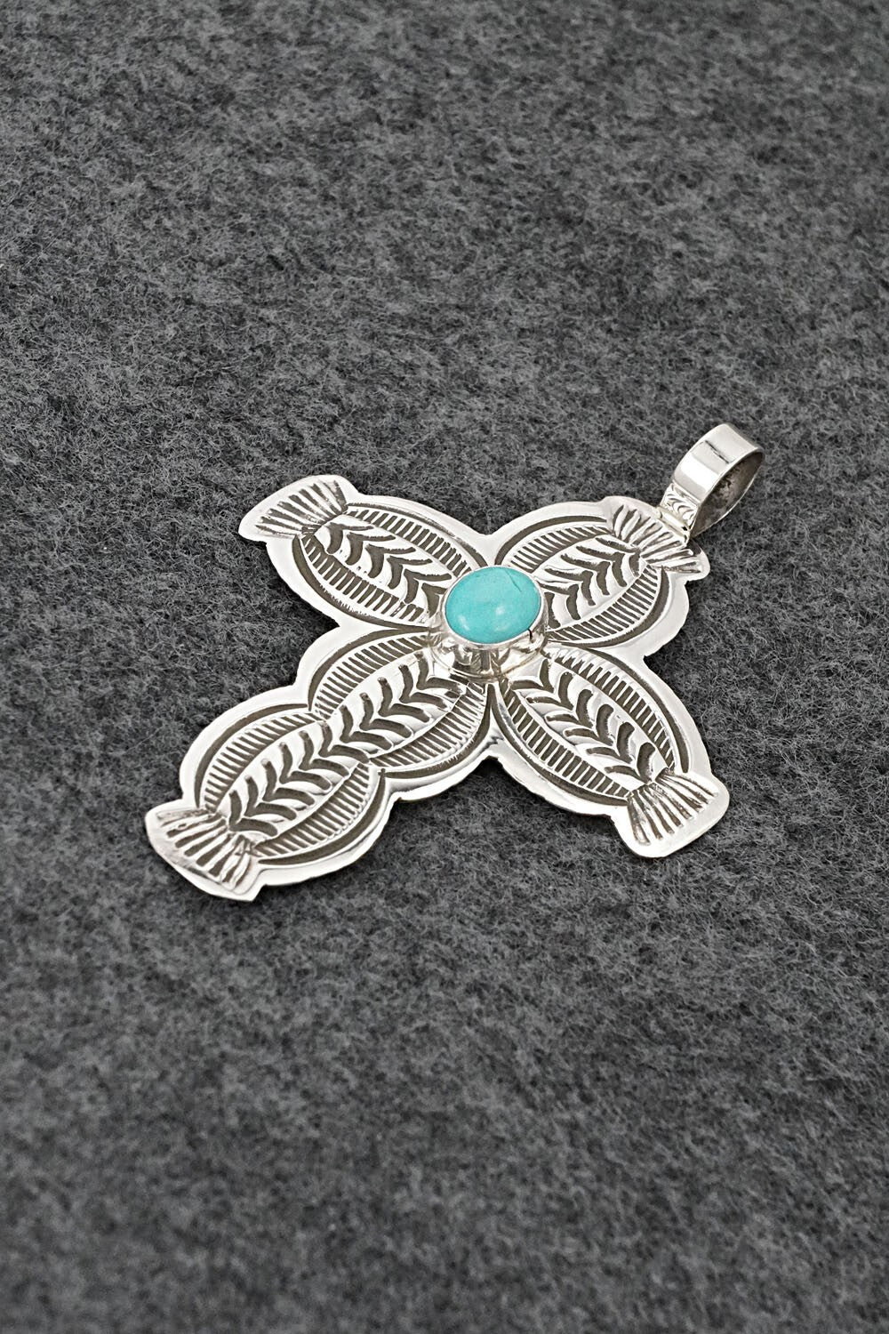 Turquoise & Sterling Silver Pendant - Arnold Blackgoat