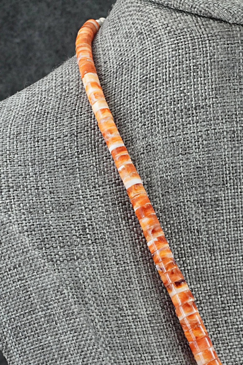 Spiny Oyster & Sterling Silver Necklace 18" - Doreen Jake