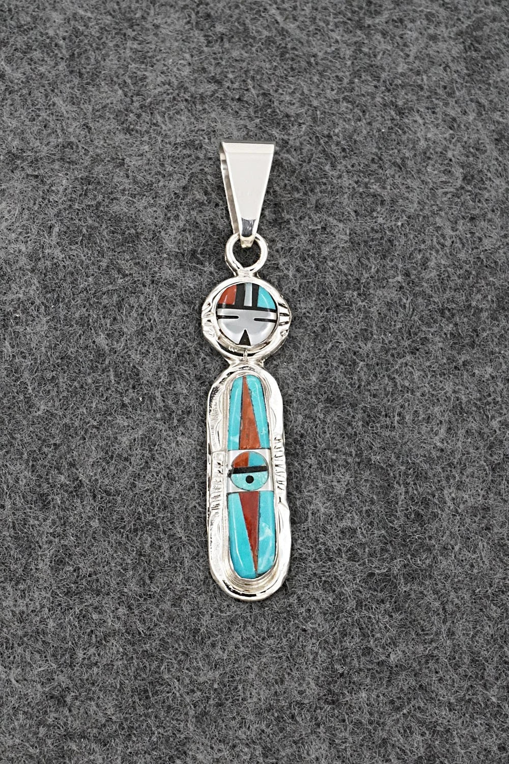 Multi Stone & Sterling Silver Pendant - Rayland Edaakie