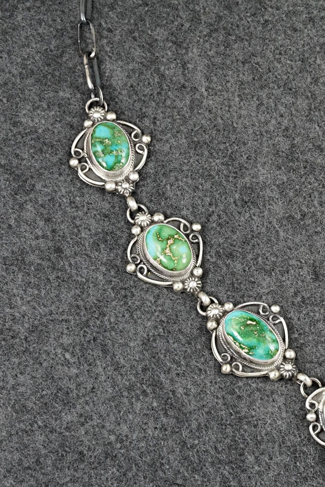 Turquoise & Sterling Silver Necklace and Earrings Set - Kathleen Livingston