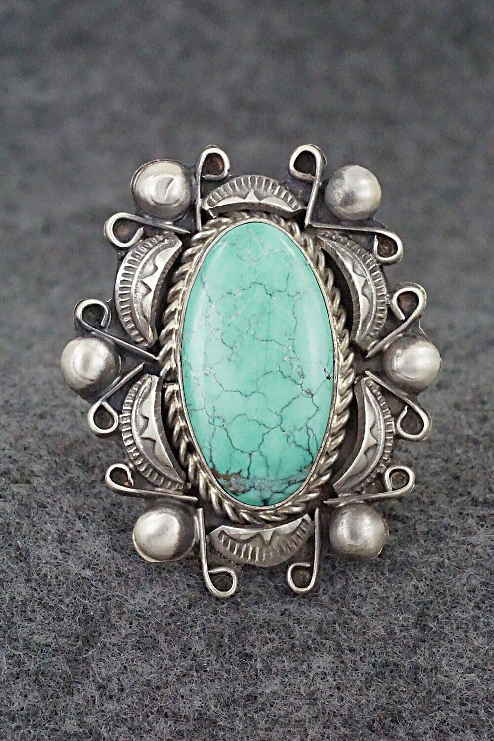 Turquoise & Sterling Silver Ring - Wilson Dawes - Size 9