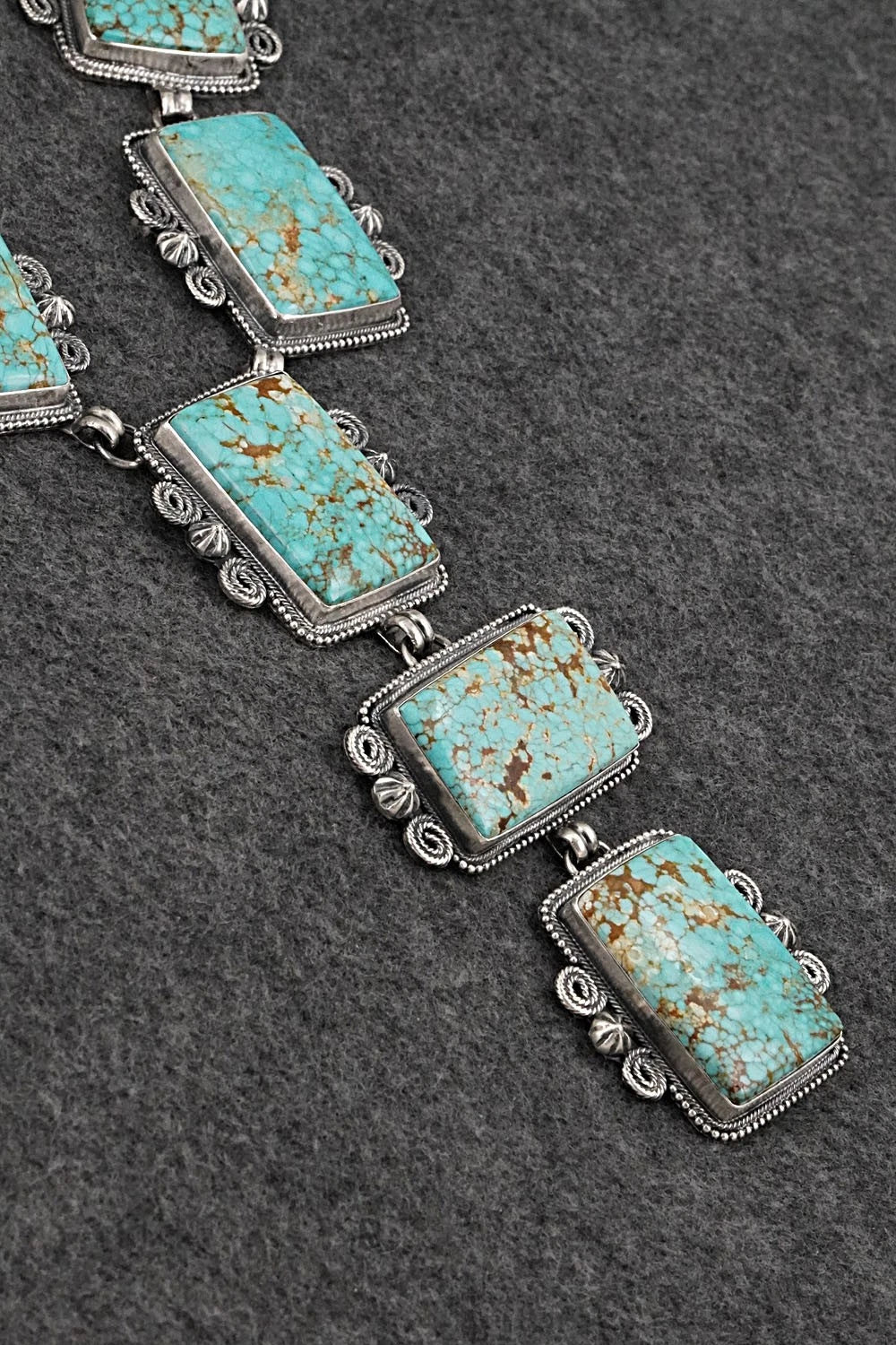 Turquoise & Sterling Silver Necklace and Earrings Set - Darrin Livingston