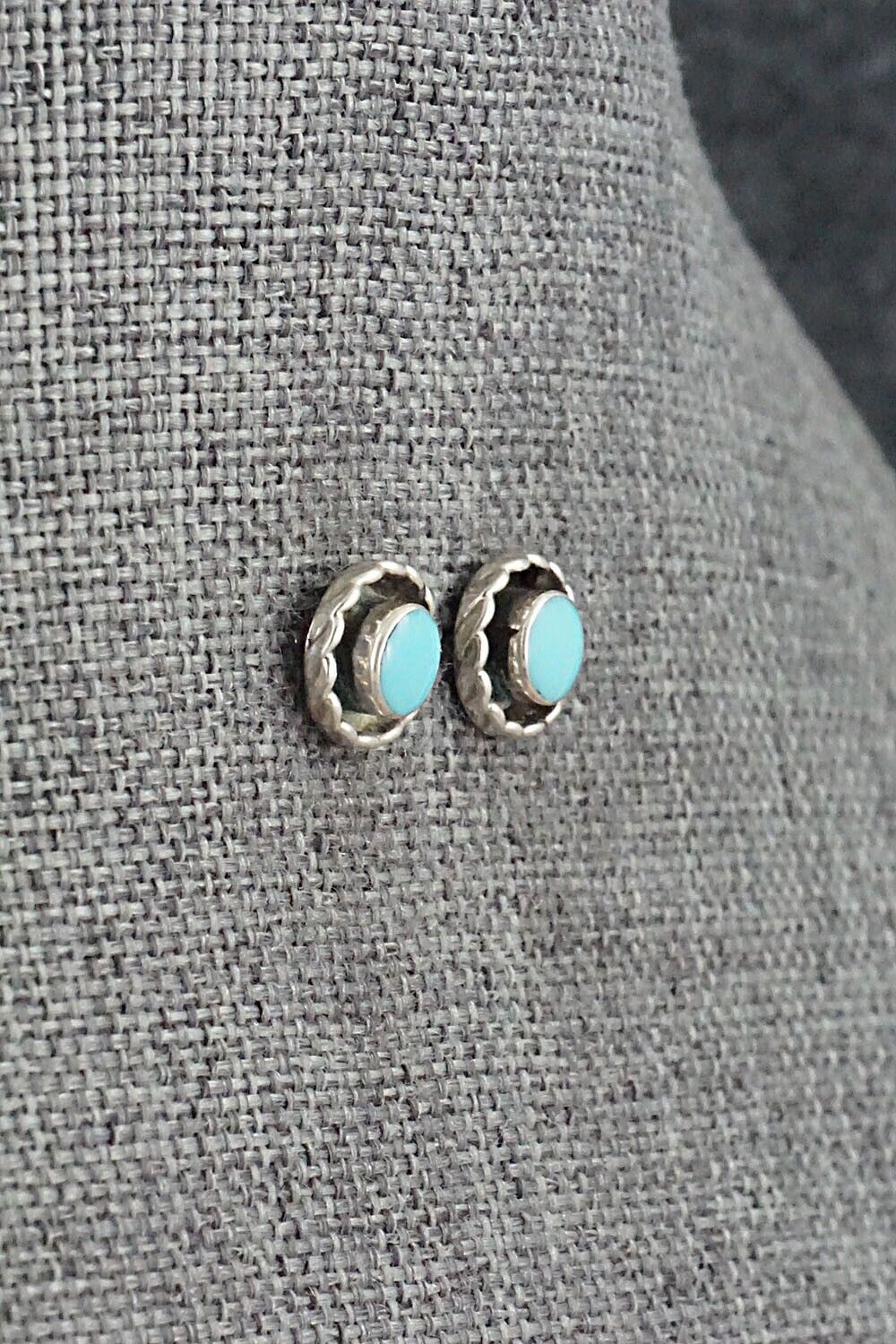 Turquoise & Sterling Silver Earrings - Carina Leekity