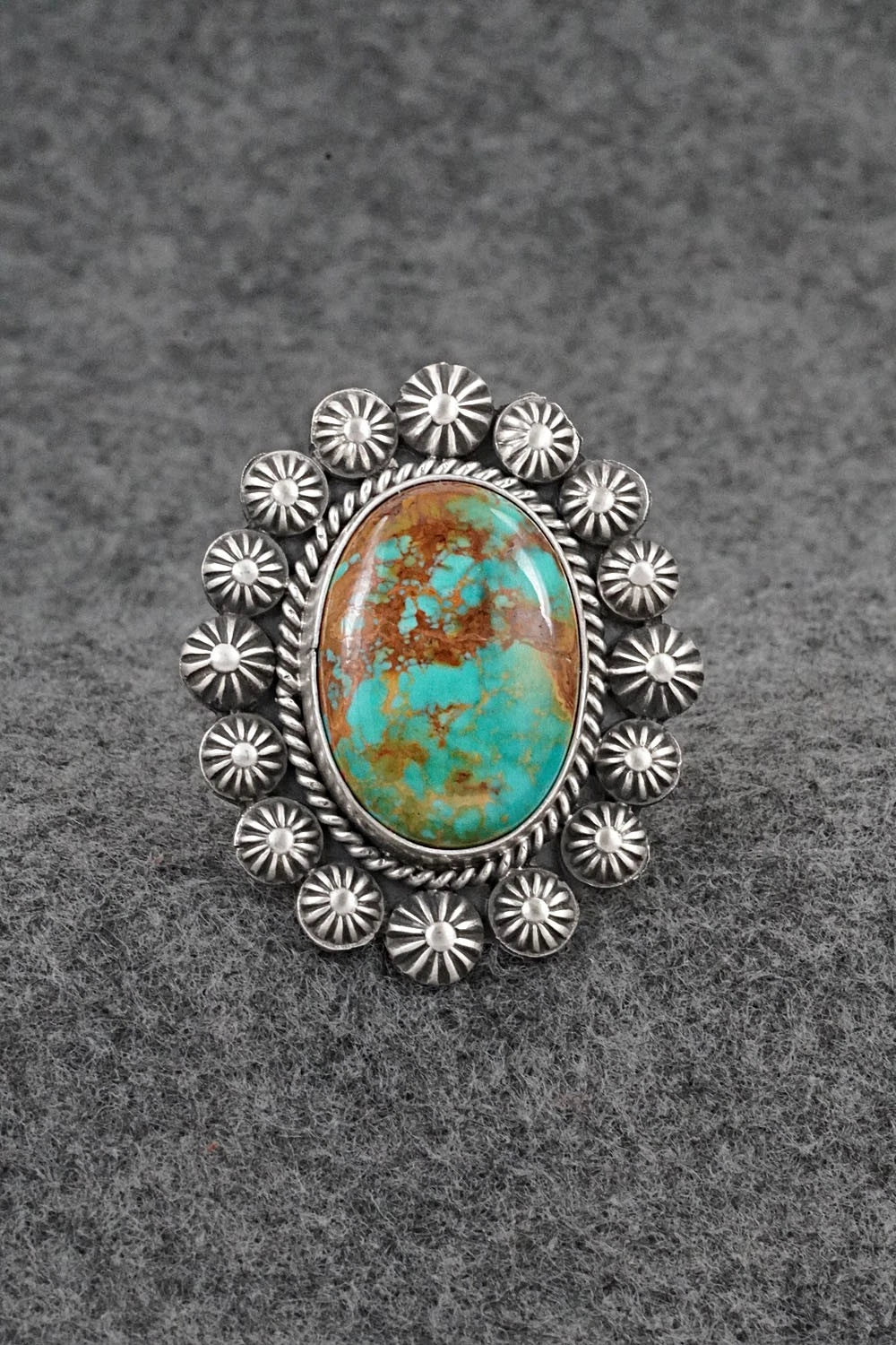 Turquoise & Sterling Silver Ring - Michael Calladitto - Size 7.5
