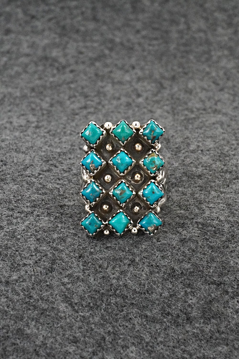 Turquoise & Sterling Silver Ring - Verley Betone - Size 7.5