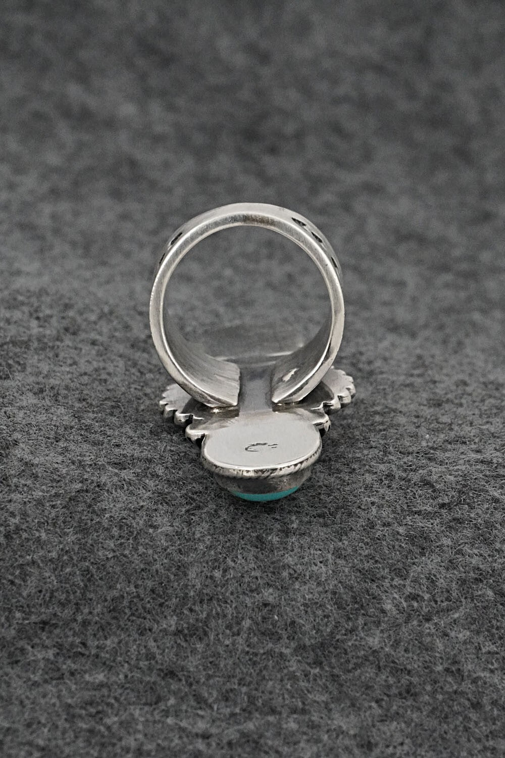 Turquoise & Sterling Silver Ring - Samuel Yellowhair - Size 7.5