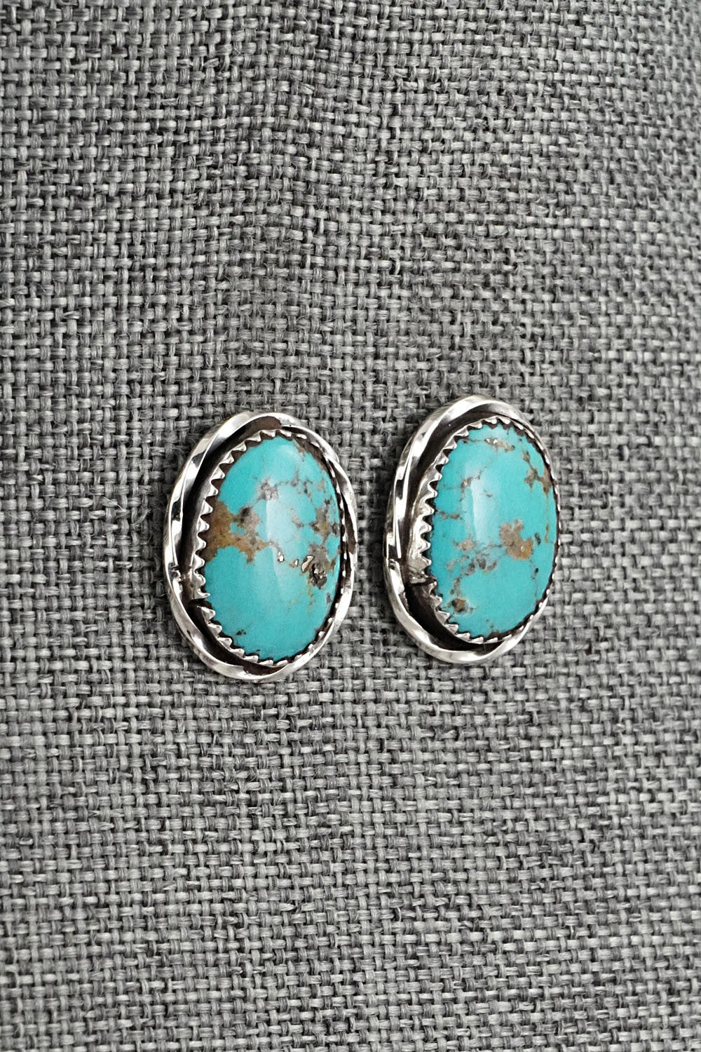 Turquoise & Sterling Silver Earrings - Ernest Hawthorne